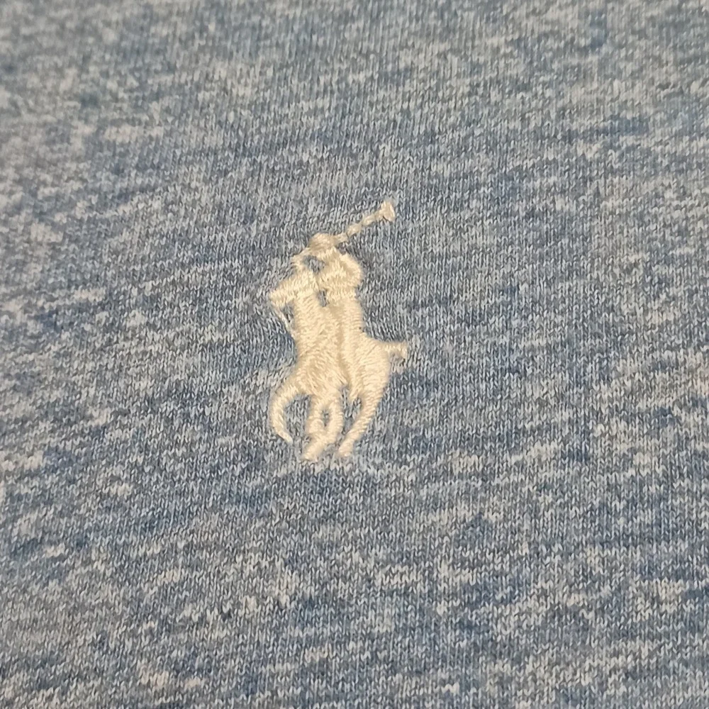 Polo‎ Ralph Lauren Mens Blue Heather Long Sleeve T-Shirt Custom Fit Large Cotton